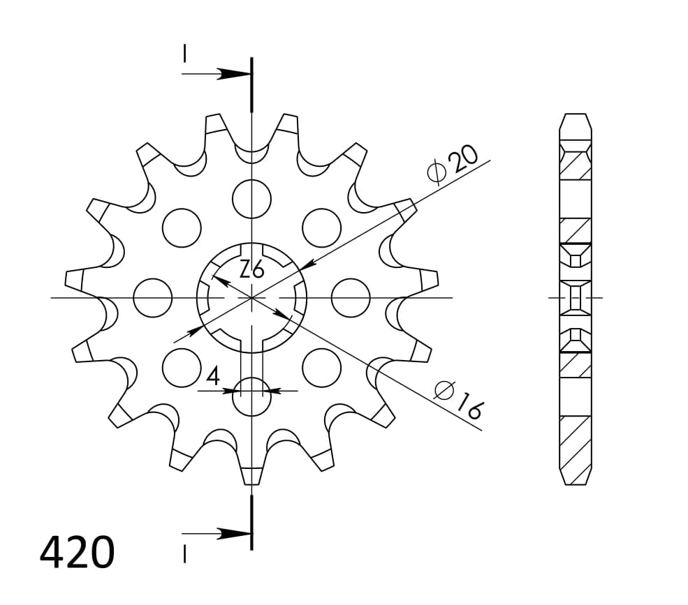 Obrázek produktu Řetězové kolečko SUPERSPROX CST-546:16 16 zubů, 420 CST-546:16.1