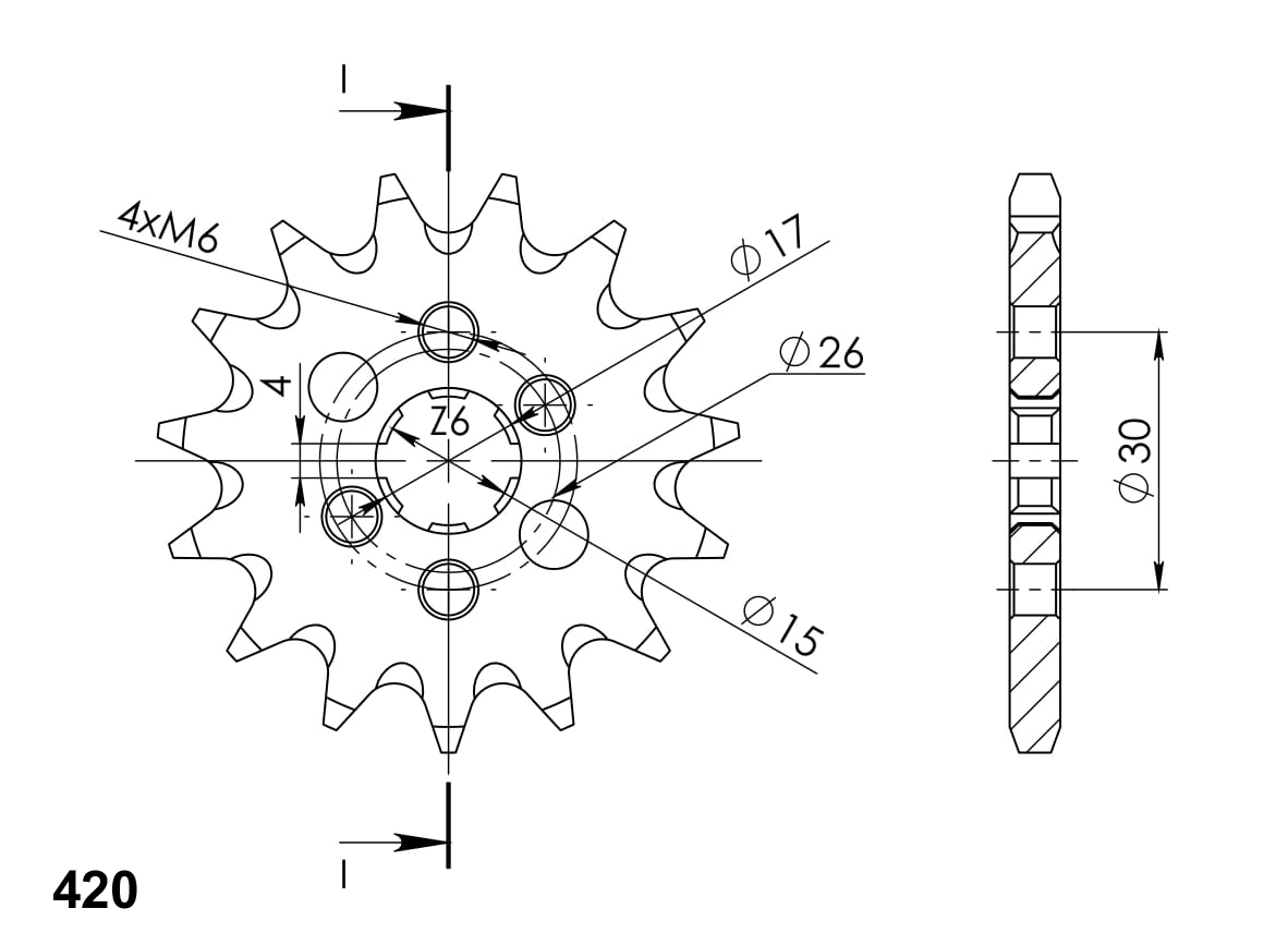 Obrázek produktu Řetězové kolečko SUPERSPROX CST-252:14 14 zubů, 420 CST-252:14.1