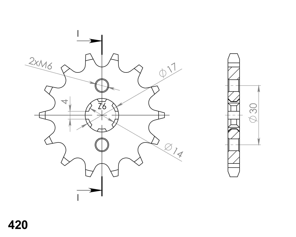 Obrázek produktu Řetězové kolečko SUPERSPROX CST-249:14 14 zubů, 420