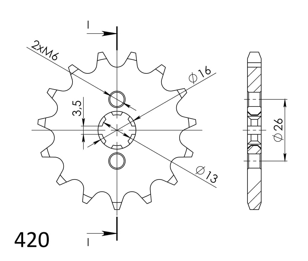 Obrázek produktu Řetězové kolečko SUPERSPROX CST-563:12 12 zubů, 420 CST-563:12.2
