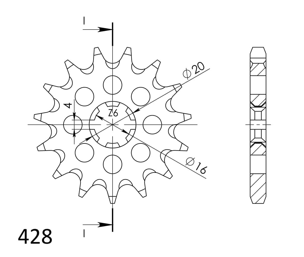 Obrázek produktu Řetězové kolečko SUPERSPROX CST-416:13 13 zubů, 428