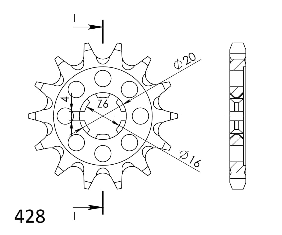 Obrázek produktu Řetězové kolečko SUPERSPROX CST-555:14 14 zubů, 428