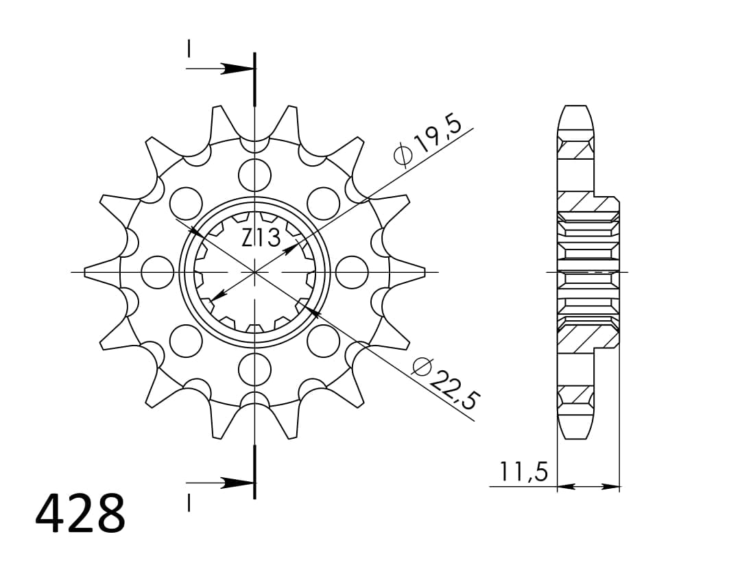 Obrázek produktu Řetězové kolečko SUPERSPROX CST-409:15 15 zubů, 428 CST-409:15.1