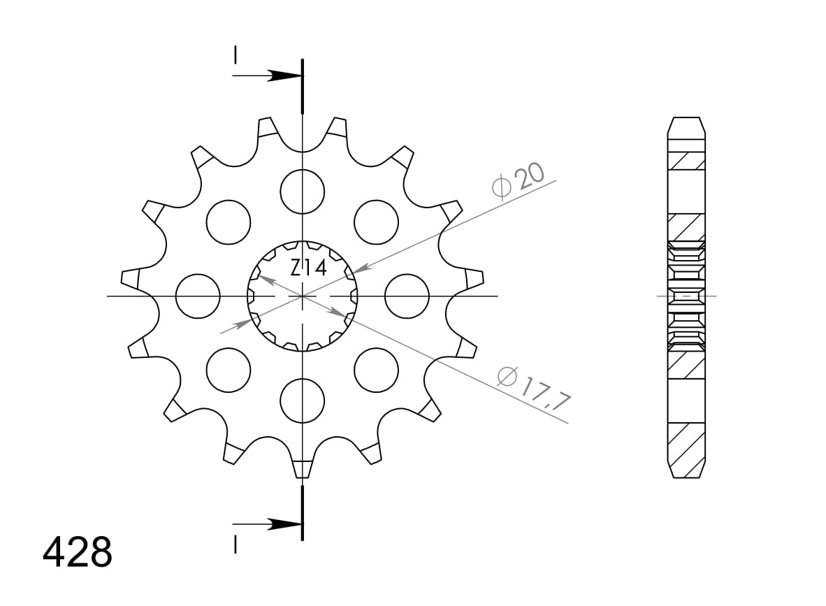 Obrázek produktu Řetězové kolečko SUPERSPROX CST-558:13 13 zubů, 428 CST-558:13.2