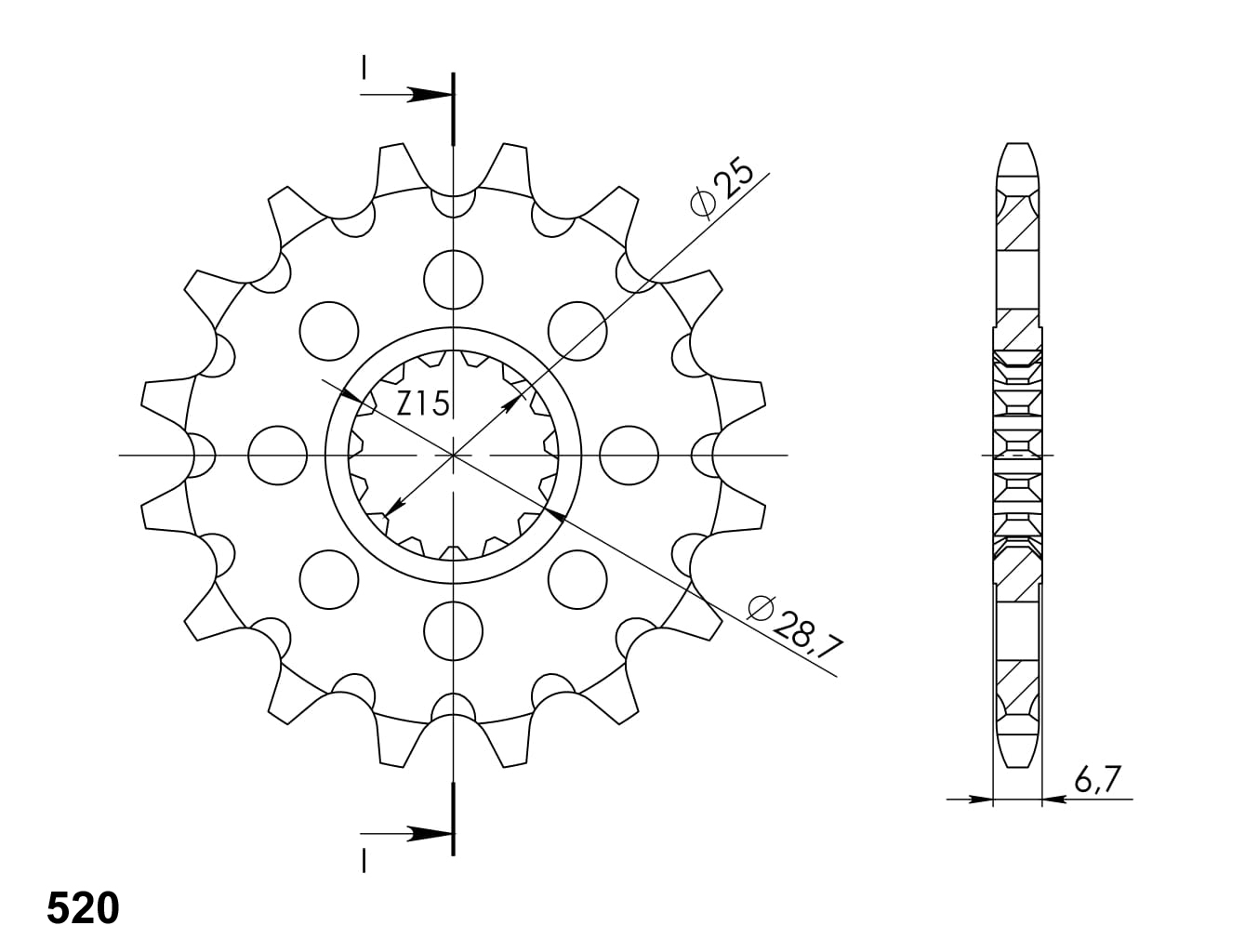 Obrázek produktu Řetězové kolečko SUPERSPROX CST-1592:14 14 zubů, 520