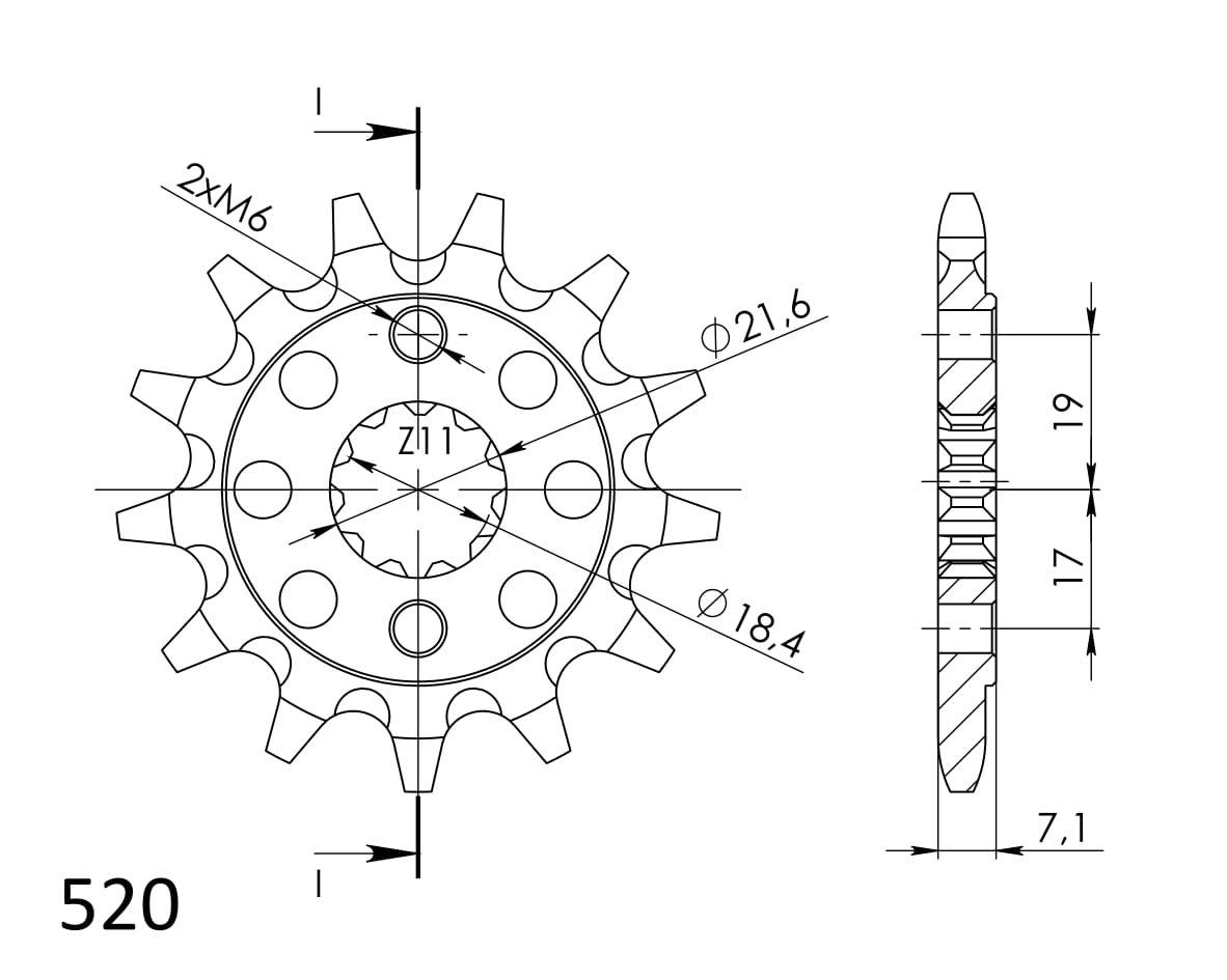 Obrázek produktu Řetězové kolečko SUPERSPROX CST-1321:12 12 zubů, 520 CST-1321:12.1