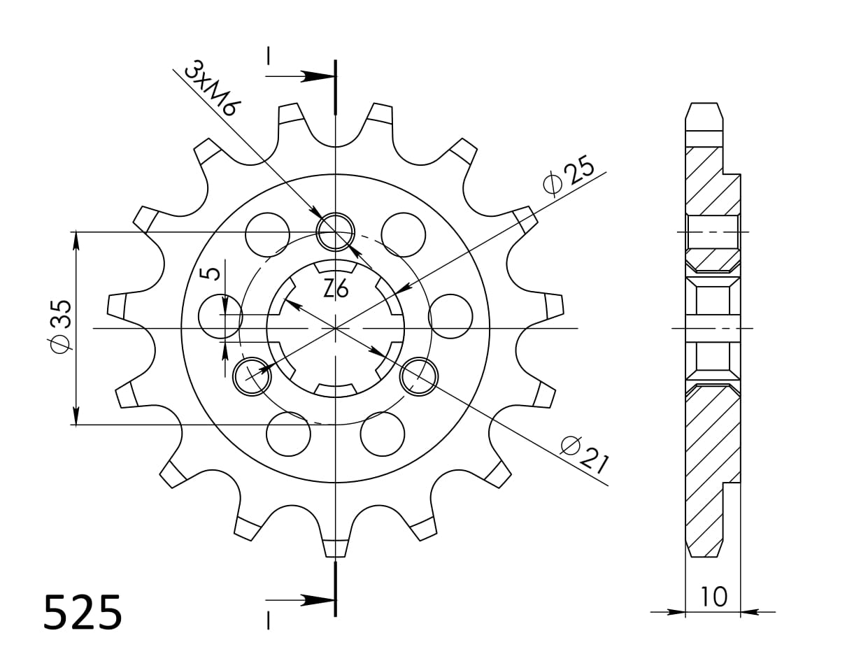 Obrázek produktu Řetězové kolečko SUPERSPROX CST-1448:14 14 zubů, 525 CST-1448:14.2