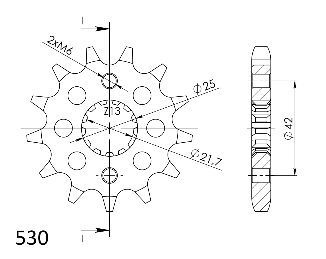 Obrázek produktu Řetězové kolečko SUPERSPROX CST-513:13 13 zubů, 530 CST-513:13.2