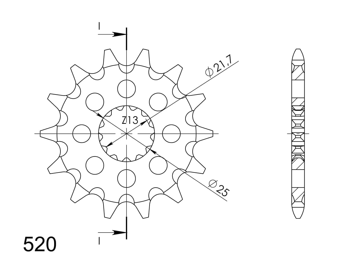 Obrázek produktu Řetězové kolečko SUPERSPROX CST-565:17 17 zubů, 520 CST-565:17.1