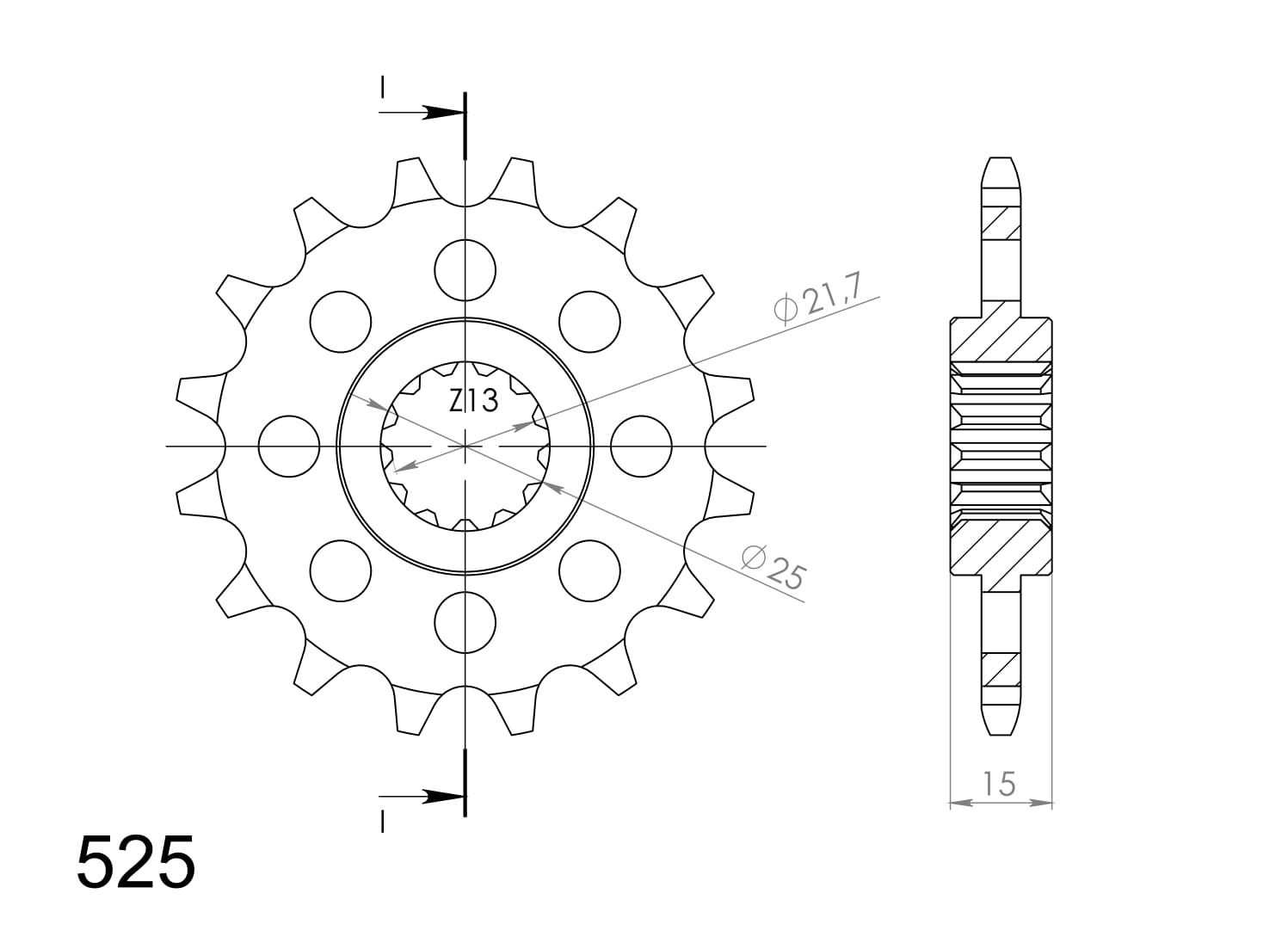 Obrázek produktu Řetězové kolečko SUPERSPROX CST-1182:15 15 zubů, 525 CST-1182:15.2