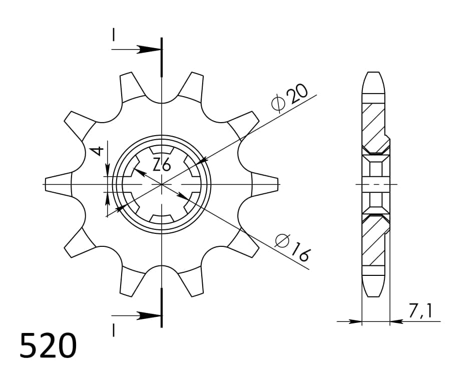 Obrázek produktu Řetězové kolečko SUPERSPROX CST-1407:10 10 zubů, 520 CST-1407:10.2