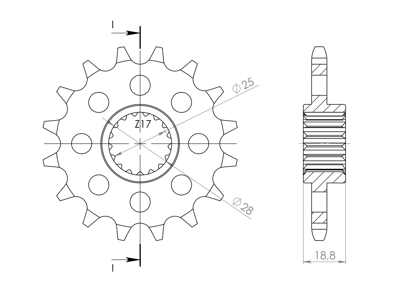 Obrázek produktu Řetězové kolečko SUPERSPROX CST-704:15 15 zubů, 525 CST-704:15.2