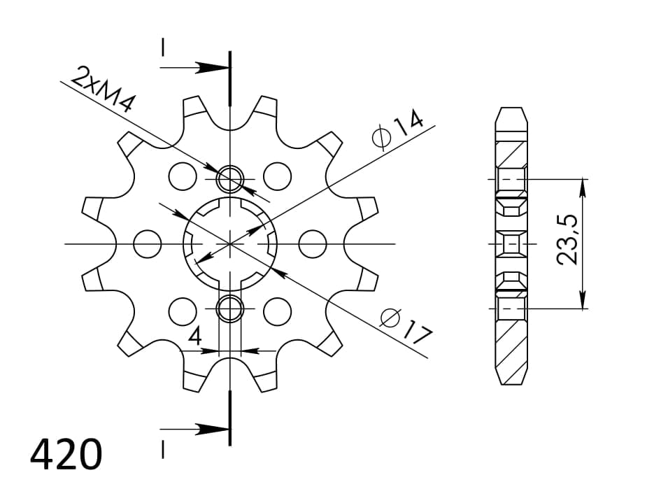 Obrázek produktu Řetězové kolečko SUPERSPROX CST-1128:11 11 zubů, 420