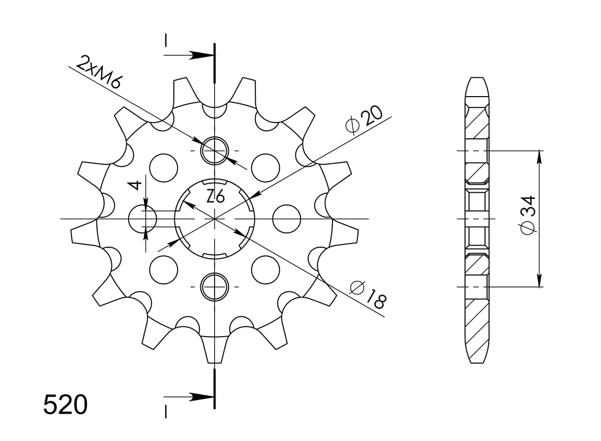 Obrázek produktu Řetězové kolečko SUPERSPROX CST-328:12 12 zubů, 520 CST-328:12.1