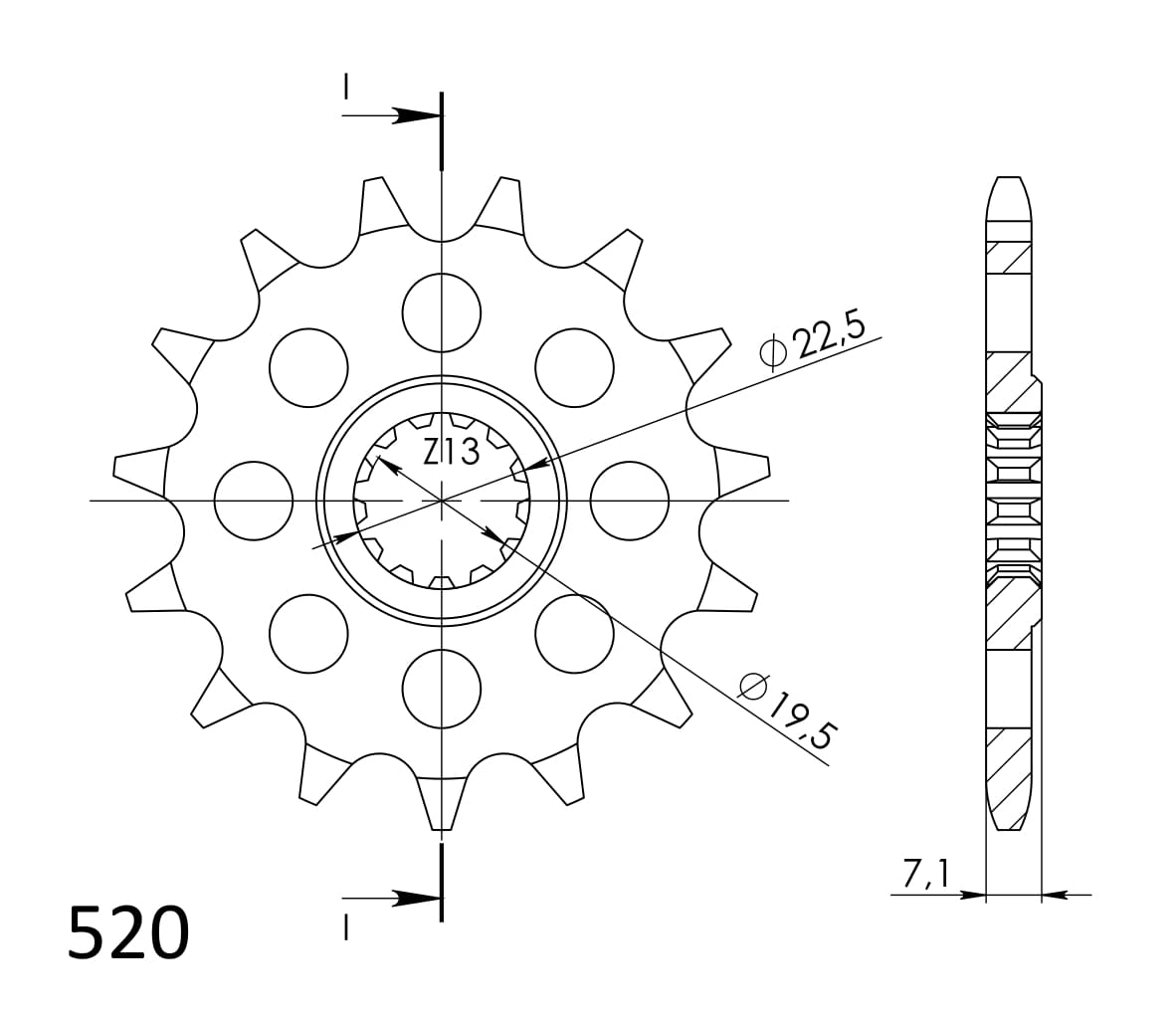 Obrázek produktu Řetězové kolečko SUPERSPROX CST-434:14 14 zubů, 520 CST-434:14.2