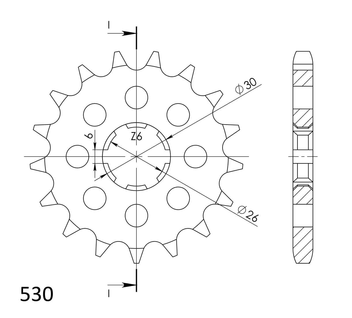 Obrázek produktu Řetězové kolečko SUPERSPROX CST-568:17 17 zubů, 530 CST-568:17.2