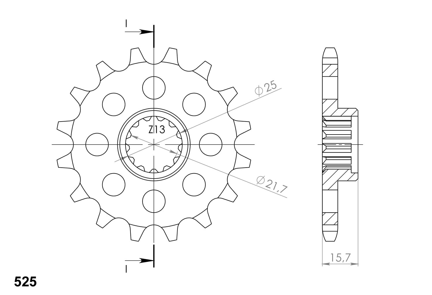 Obrázek produktu Řetězové kolečko SUPERSPROX CST-1535:15 15 zubů, 525