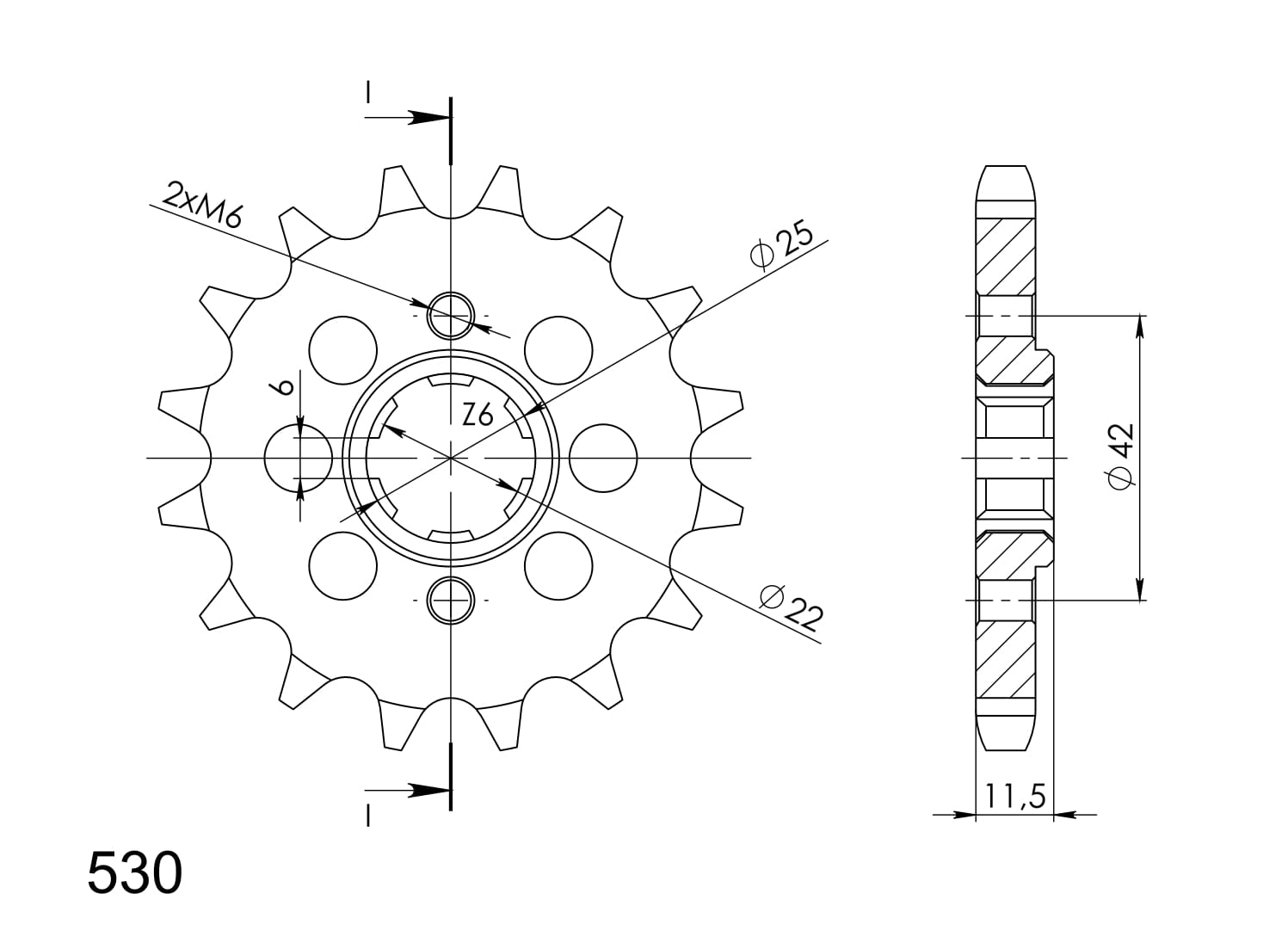 Obrázek produktu Řetězové kolečko SUPERSPROX CST-289:16 16 zubů, 530 CST-289:16.2
