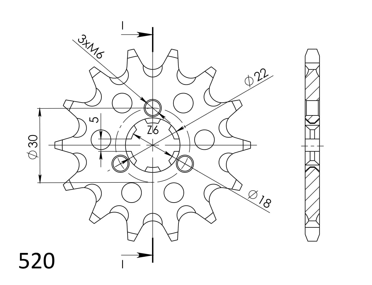 Obrázek produktu Řetězové kolečko SUPERSPROX CST-1445:13 13 zubů, 520