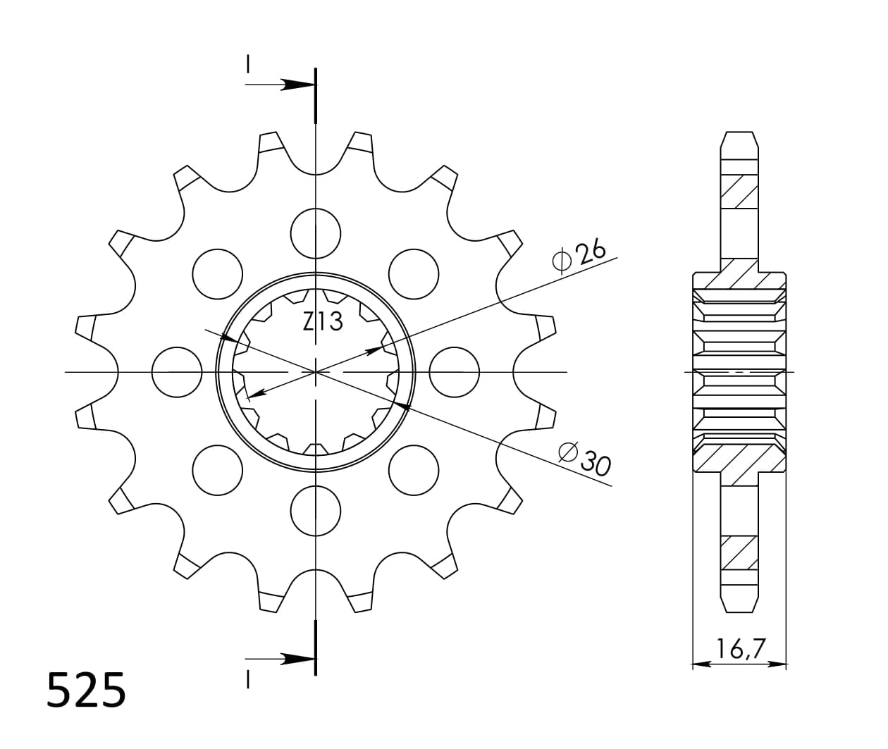 Obrázek produktu Řetězové kolečko SUPERSPROX CST-1370:17 17 zubů, 525 CST-1370:17