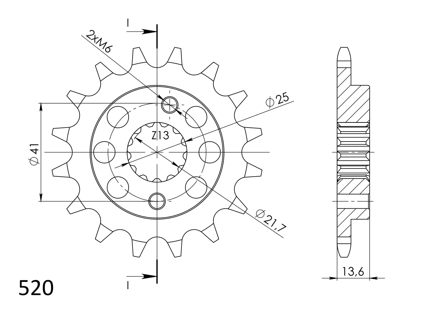 Obrázek produktu Řetězové kolečko SUPERSPROX CST-1307:16 16 zubů, 520 CST-1307:16.2