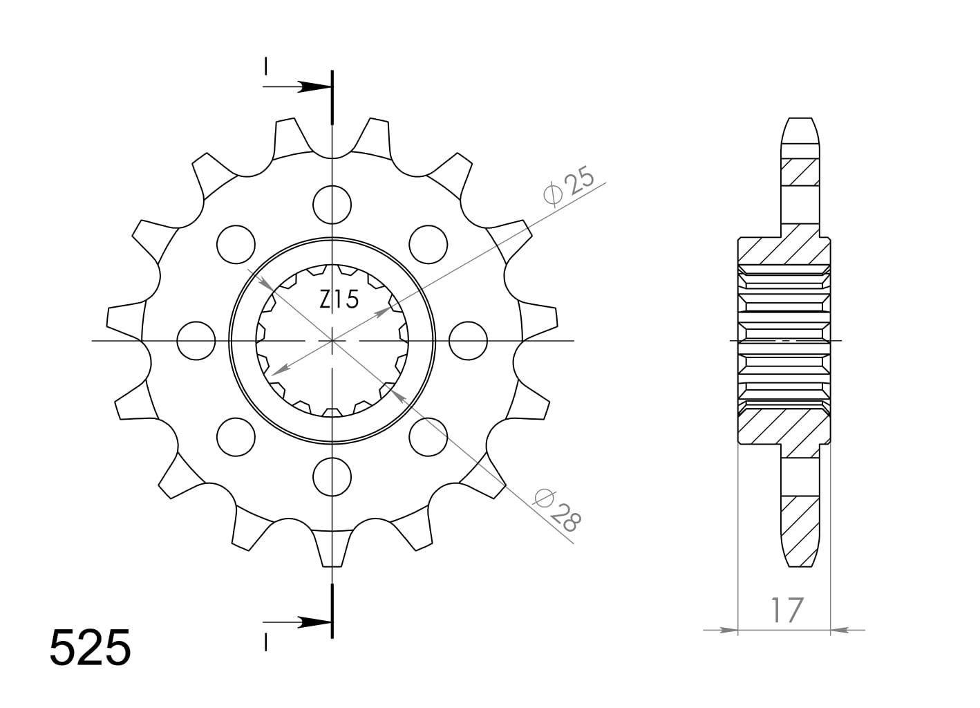 Obrázek produktu Řetězové kolečko SUPERSPROX CST-5054:14 14 zubů, 525 CST-5054:14.2