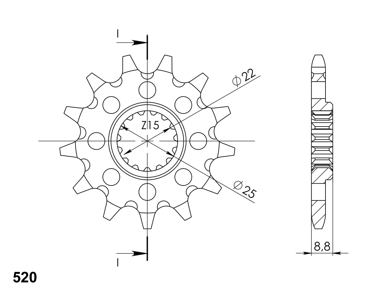 Obrázek produktu Řetězové kolečko SUPERSPROX CST-1901:17 17 zubů, 520 CST-1901:17.1
