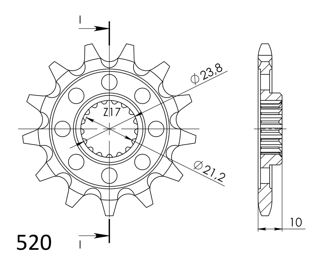 Obrázek produktu Řetězové kolečko SUPERSPROX CST-1443:13 13 zubů, 520 CST-1443:13.1