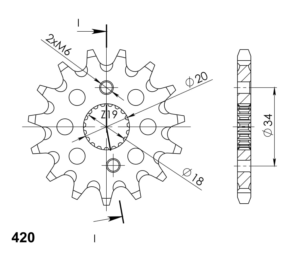 Obrázek produktu Řetězové kolečko SUPERSPROX CST-269:15 15 zubů, 420 CST-269:15