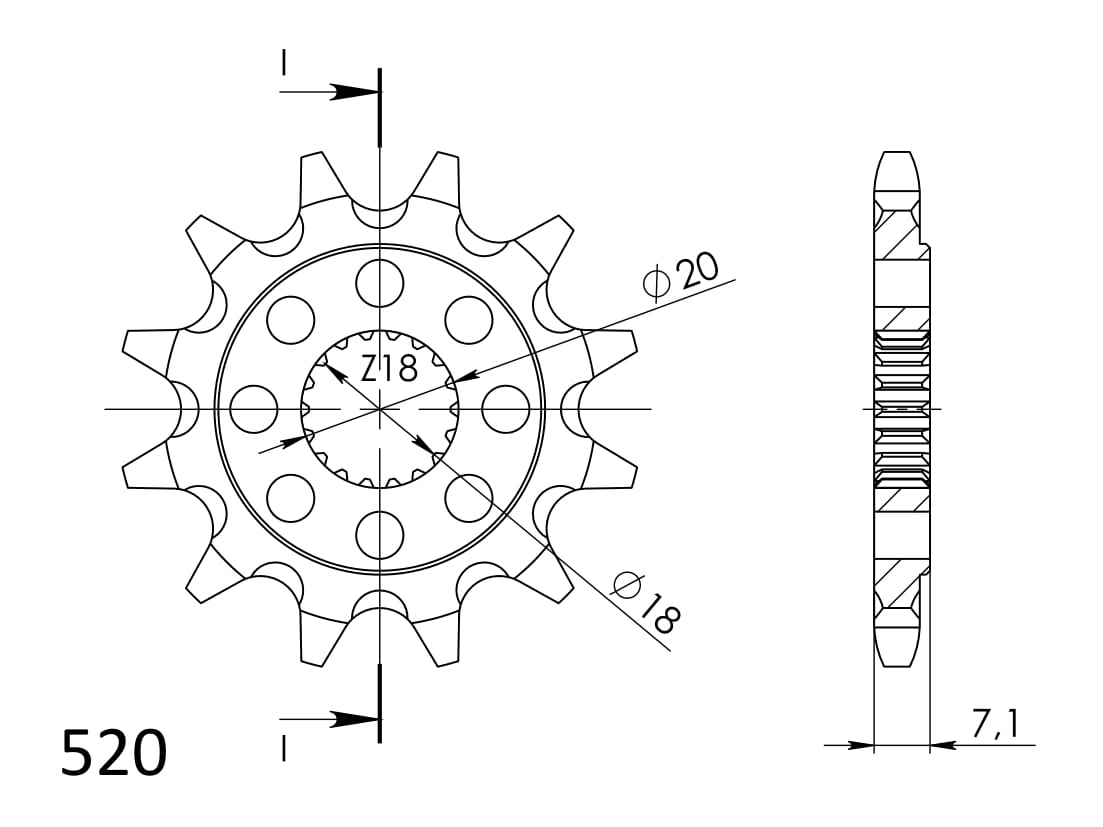 Obrázek produktu Řetězové kolečko SUPERSPROX CST-427:14 14 zubů, 520 CST-427:14.1