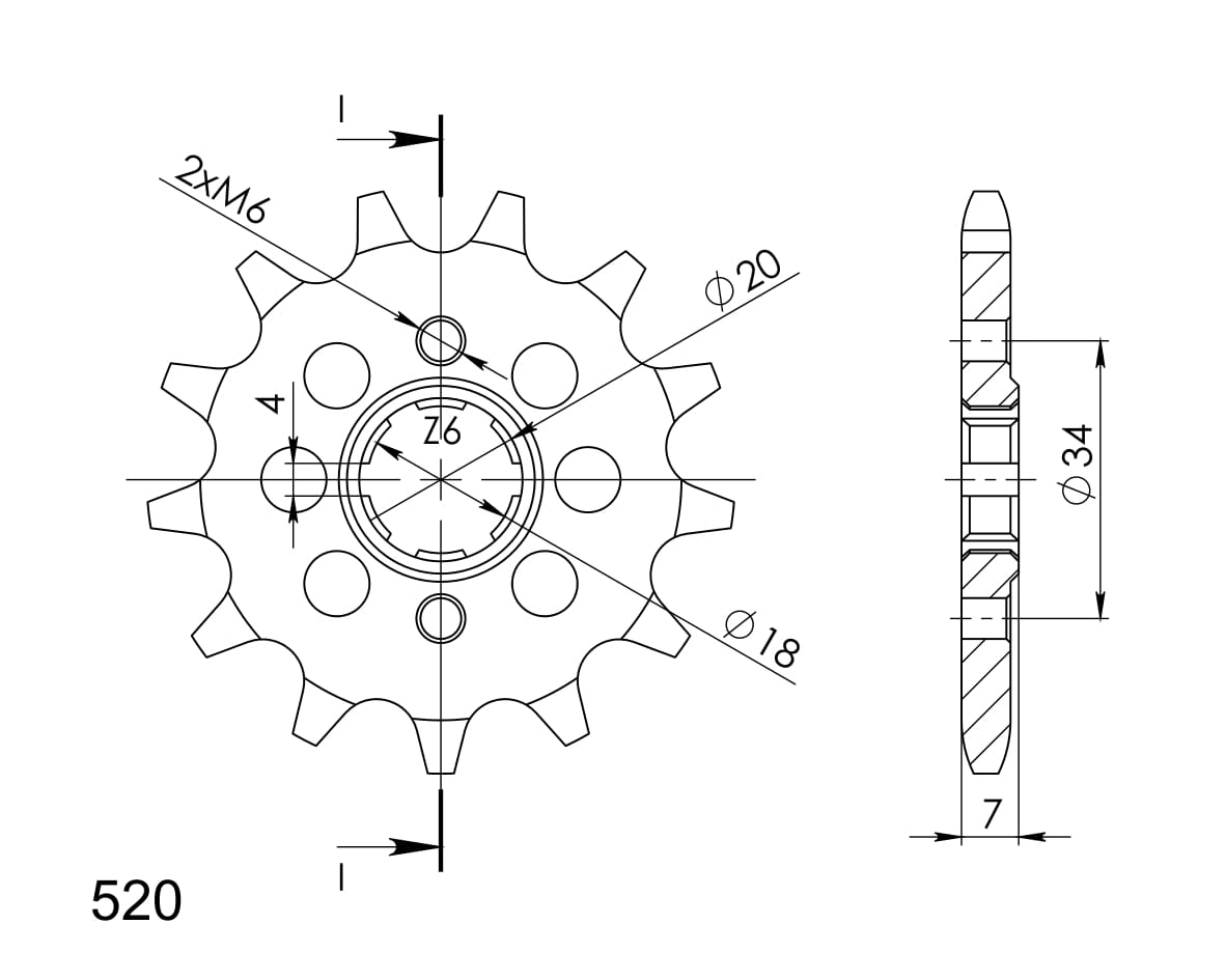 Obrázek produktu Řetězové kolečko SUPERSPROX CST-329:13 13 zubů, 520 CST-329:13.2