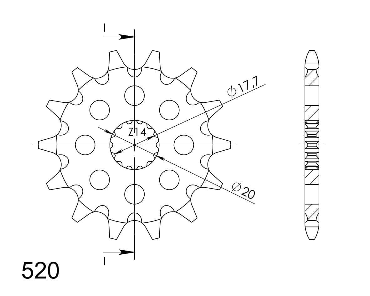 Obrázek produktu Řetězové kolečko SUPERSPROX CST-564:12 12 zubů, 520 CST-564:12.1