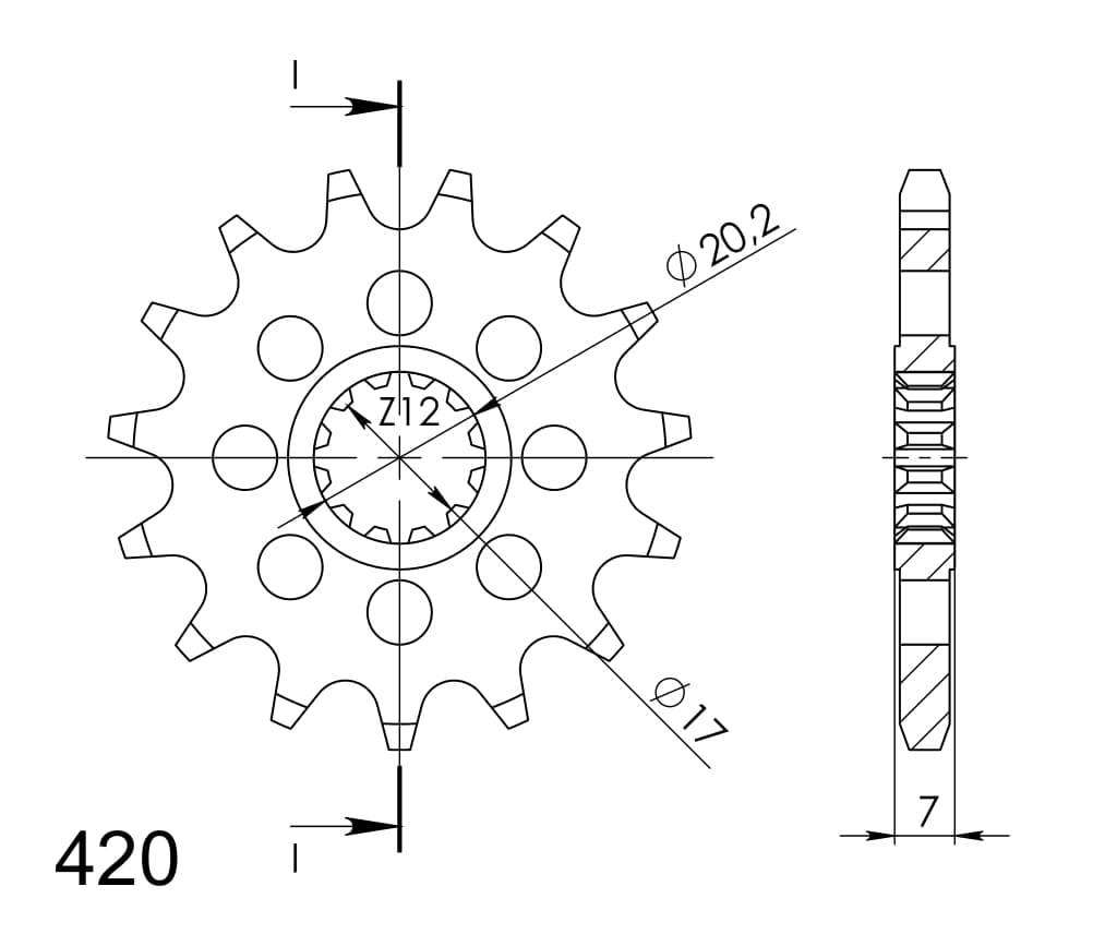 Obrázek produktu Řetězové kolečko SUPERSPROX CST-1120:15 15 zubů, 420 CST-1120:15.2