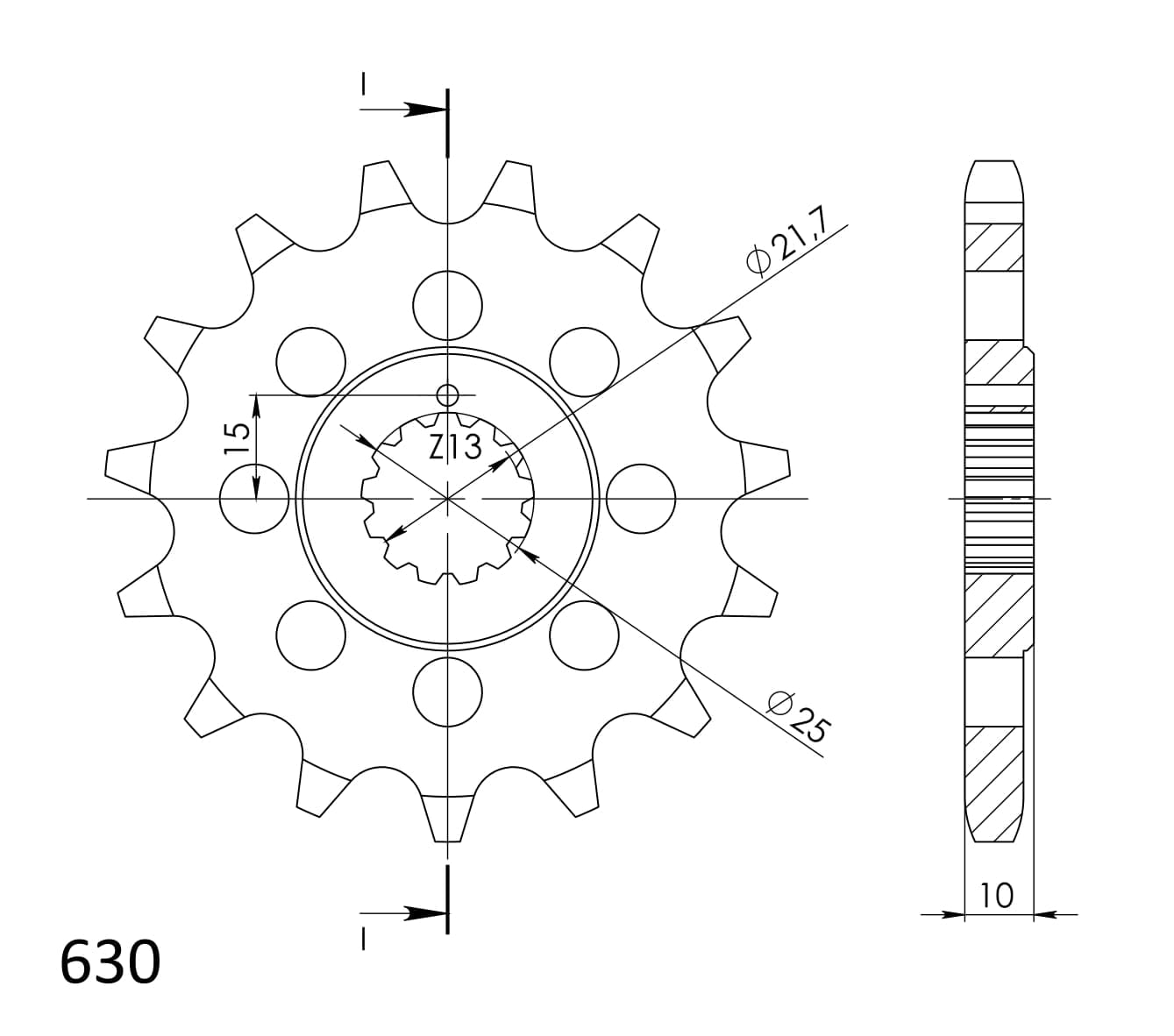 Obrázek produktu Řetězové kolečko SUPERSPROX CST-521:15 15 zubů, 630 CST-521:15.2