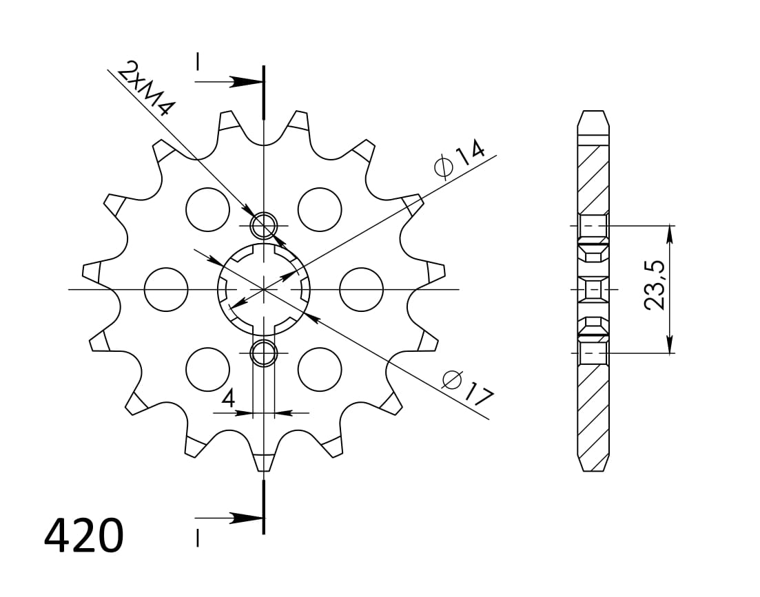 Obrázek produktu Řetězové kolečko SUPERSPROX CST-1128:14 14 zubů, 420 CST-1128:14.2
