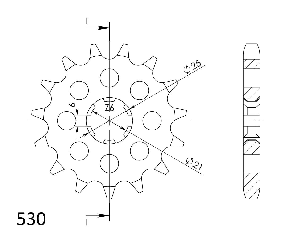 Obrázek produktu Řetězové kolečko SUPERSPROX CST-509:15 15 zubů, 530 CST-509:15.2