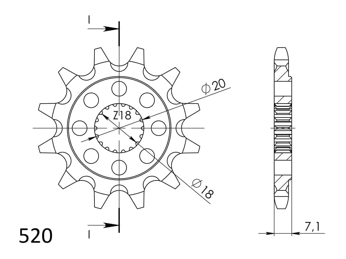 Obrázek produktu Řetězové kolečko SUPERSPROX CST-427:11 11 zubů, 520 CST-427:11.1