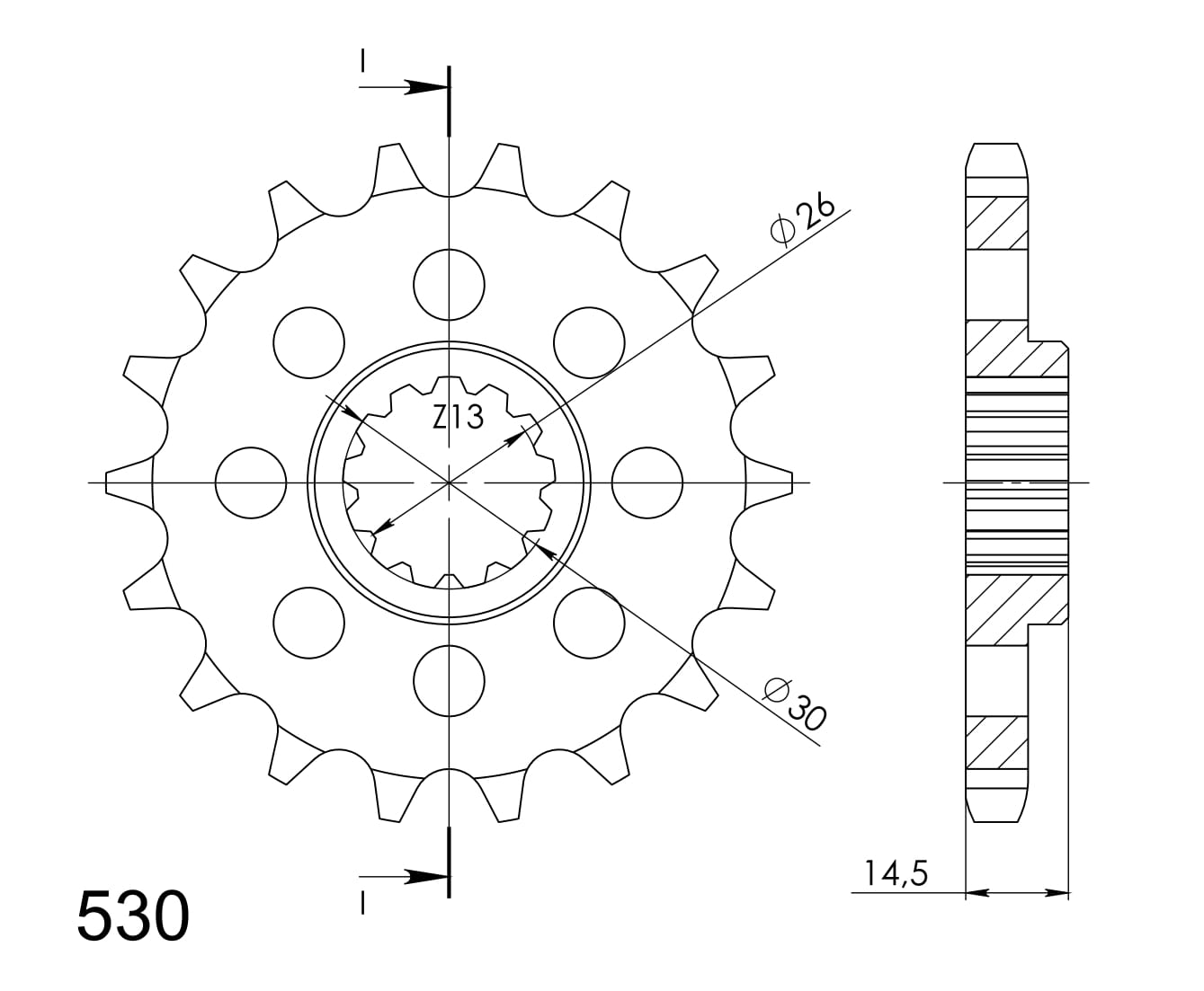 Obrázek produktu Řetězové kolečko SUPERSPROX CST-340:18 18 zubů, 530 CST-340:18.2