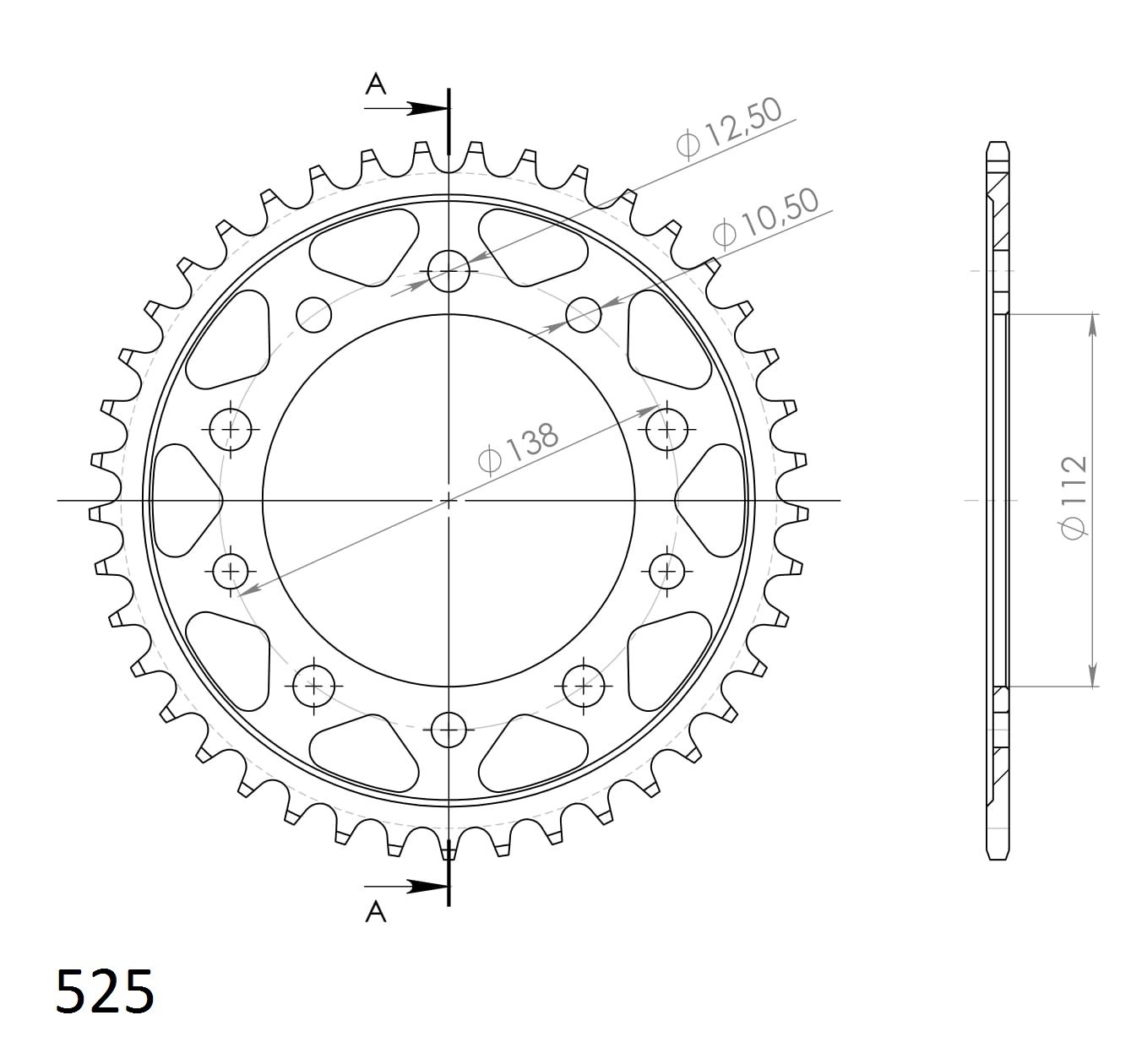 Obrázek produktu Řetězová rozeta SUPERSPROX RFE-1304:41-BLK černý 41 zubů, 525