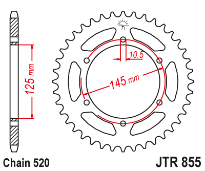 Obrázek produktu Řetězová rozeta JT 48 zubů, 520