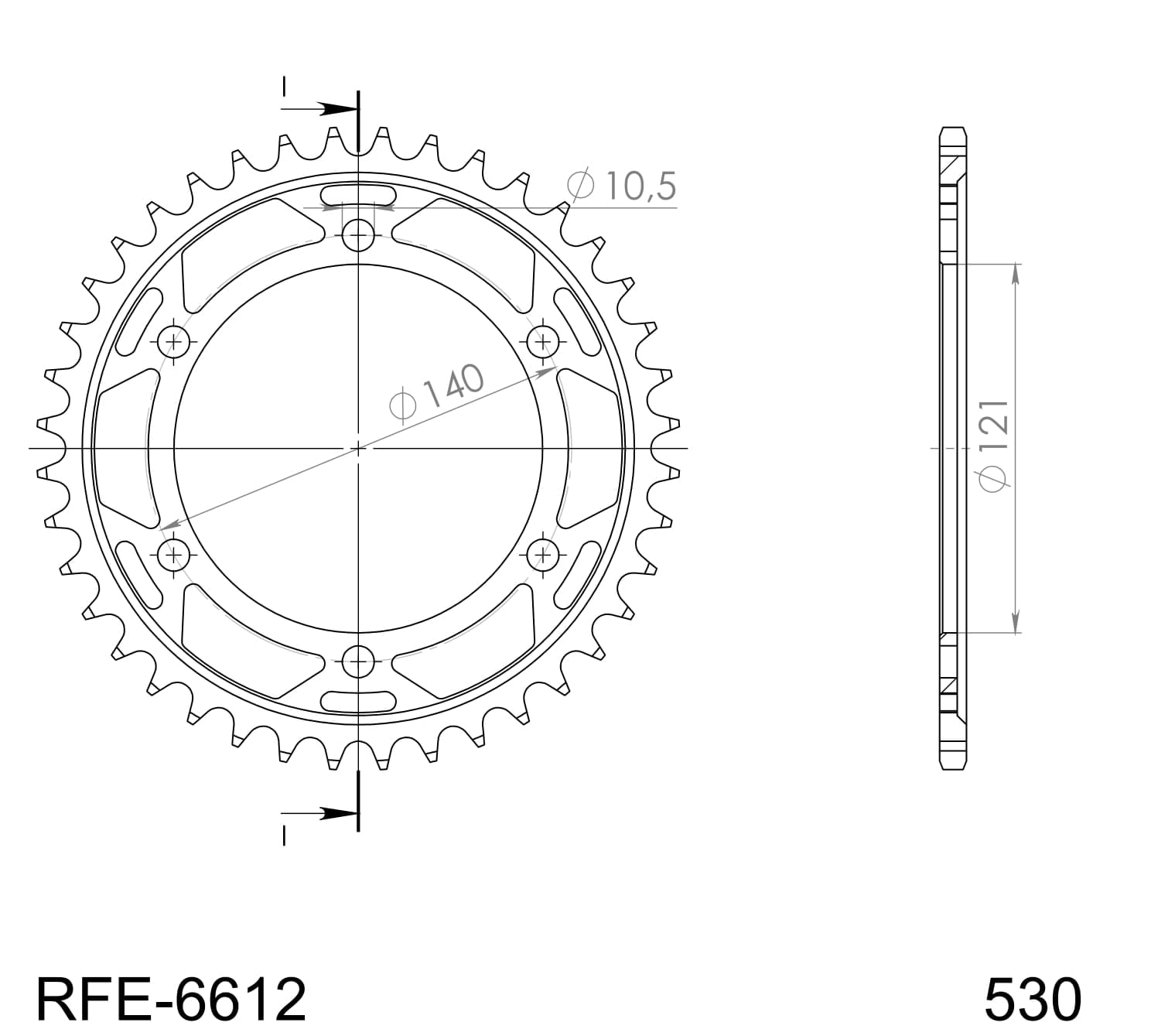 Obrázek produktu Řetězová rozeta SUPERSPROX RFE-6612:40-BLK černý 40 zubů, 530 RFE-6612:40-BLK