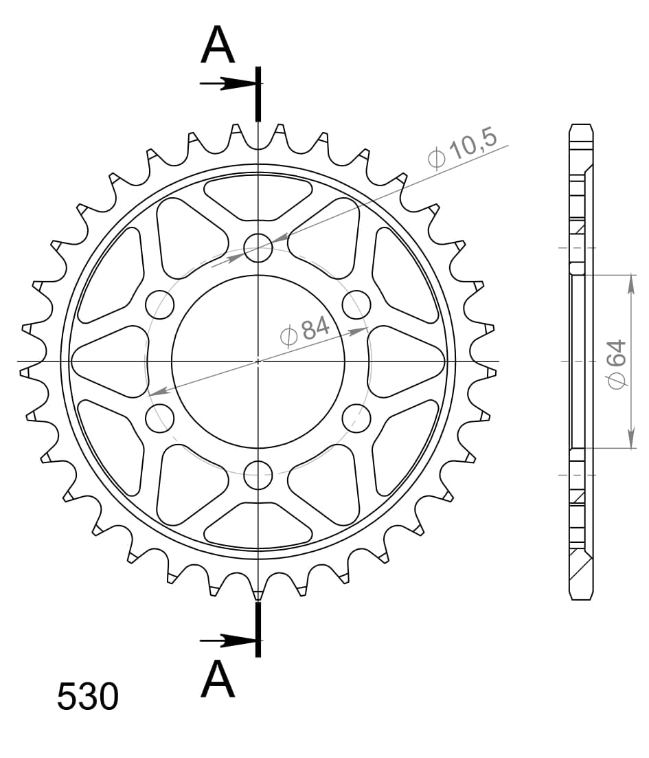 Obrázek produktu Řetězová rozeta SUPERSPROX RFE-814:33-BLK černý 33 zubů, 530 RFE-814:33-BLK