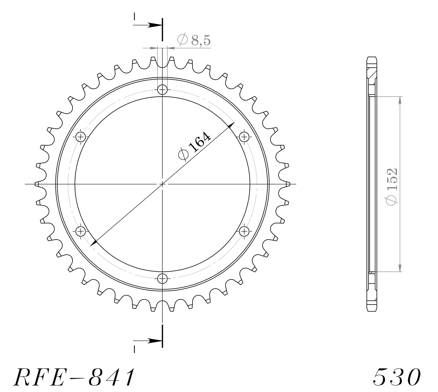 Obrázek produktu Řetězová rozeta SUPERSPROX RFE-841:42-BLK černý 42 zubů, 530