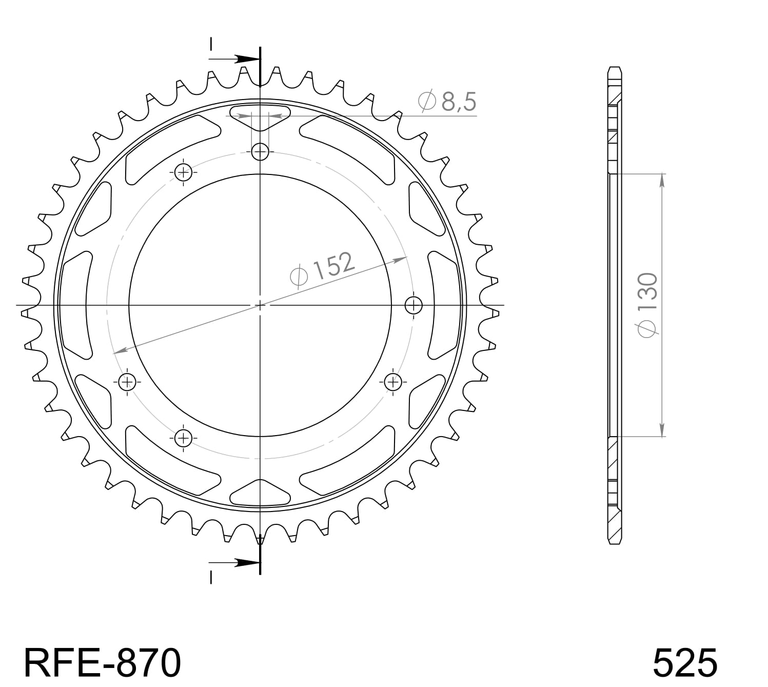 Obrázek produktu Řetězová rozeta SUPERSPROX RFE-870:41-BLK černý 41 zubů, 525 RFE-870:41-BLK