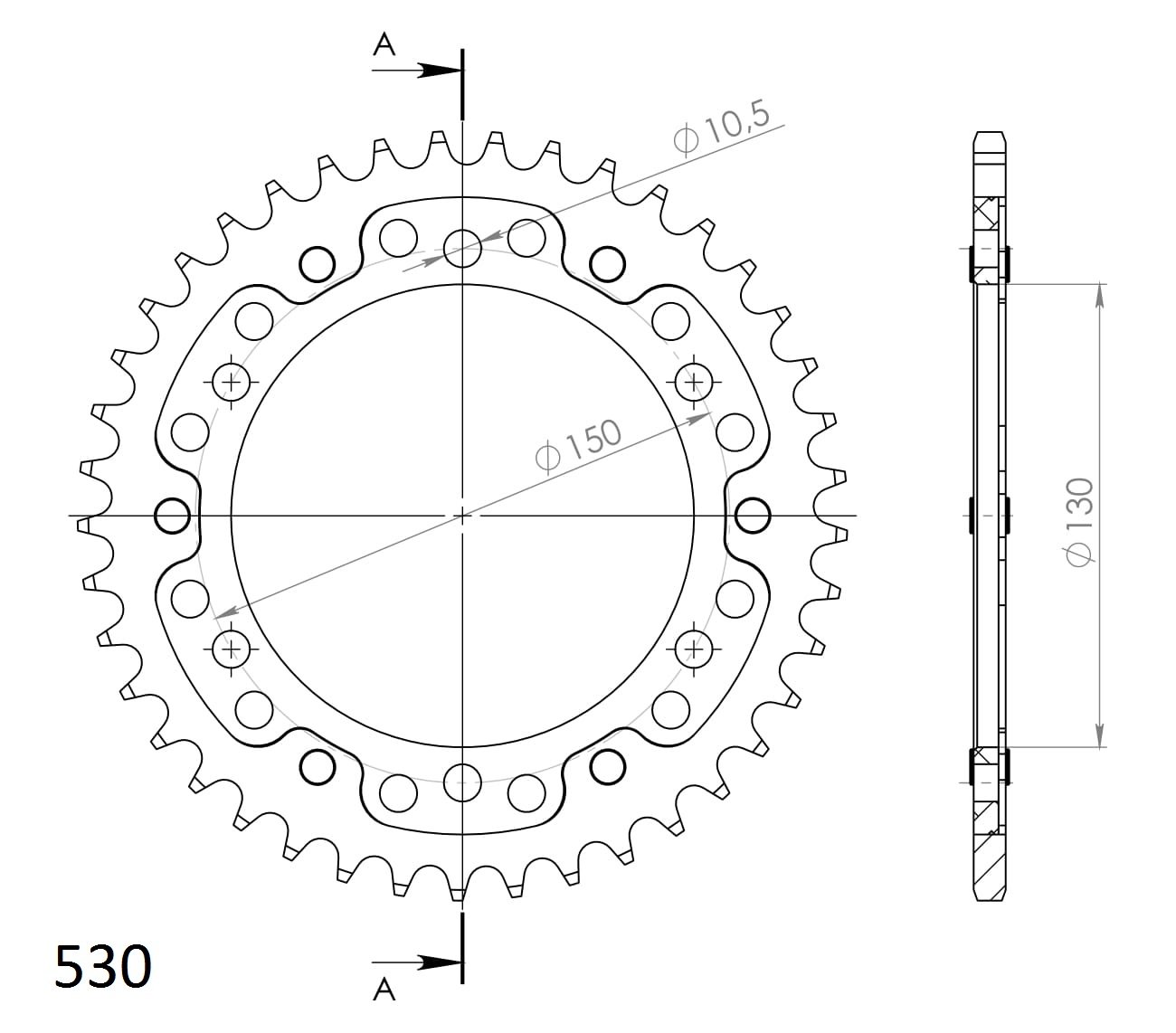 Obrázek produktu Rozeta SUPERSPROX STEALTH RST-859:40-GLD zlatá 40 zubů, 530 RST-859:40-GLD