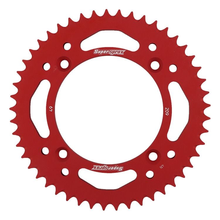 Obrázek produktu Hliníková řetězová rozeta SUPERSPROX RAL-209:49-RED červená 49 zubů, 420