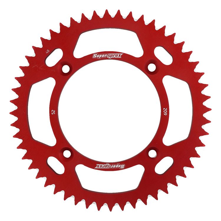Obrázek produktu Hliníková řetězová rozeta SUPERSPROX RAL-209:52-RED červená 52 zubů, 420 RAL-209:52-RED