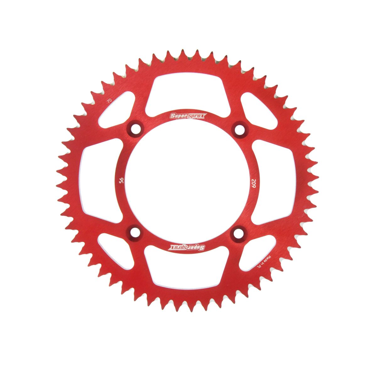 Obrázek produktu Hliníková řetězová rozeta SUPERSPROX RAL-209:56-RED červená 56 zubů, 420