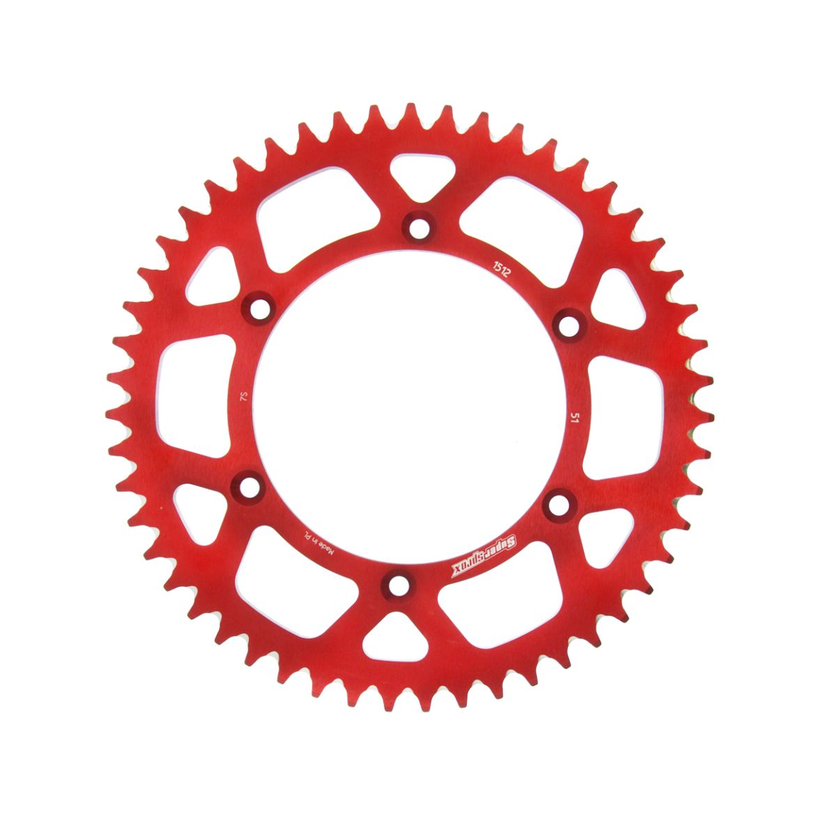 Obrázek produktu Hliníková řetězová rozeta SUPERSPROX RAL-1512:51-RED červená 51 zubů, 520