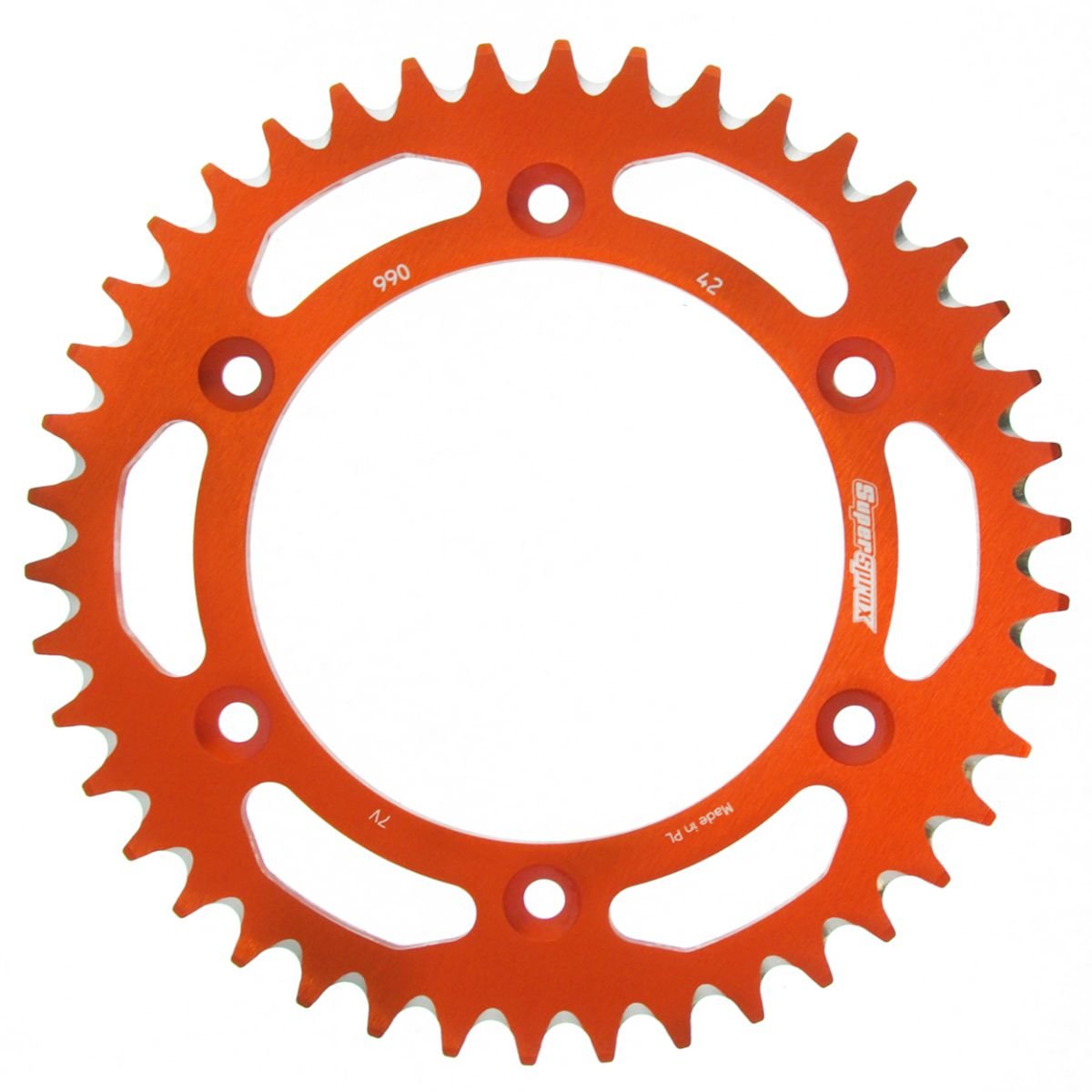 Obrázek produktu Hliníková řetězová rozeta SUPERSPROX oranžová 42 zubů, 520